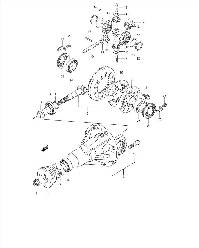 Сузуки джимни передний мост схема