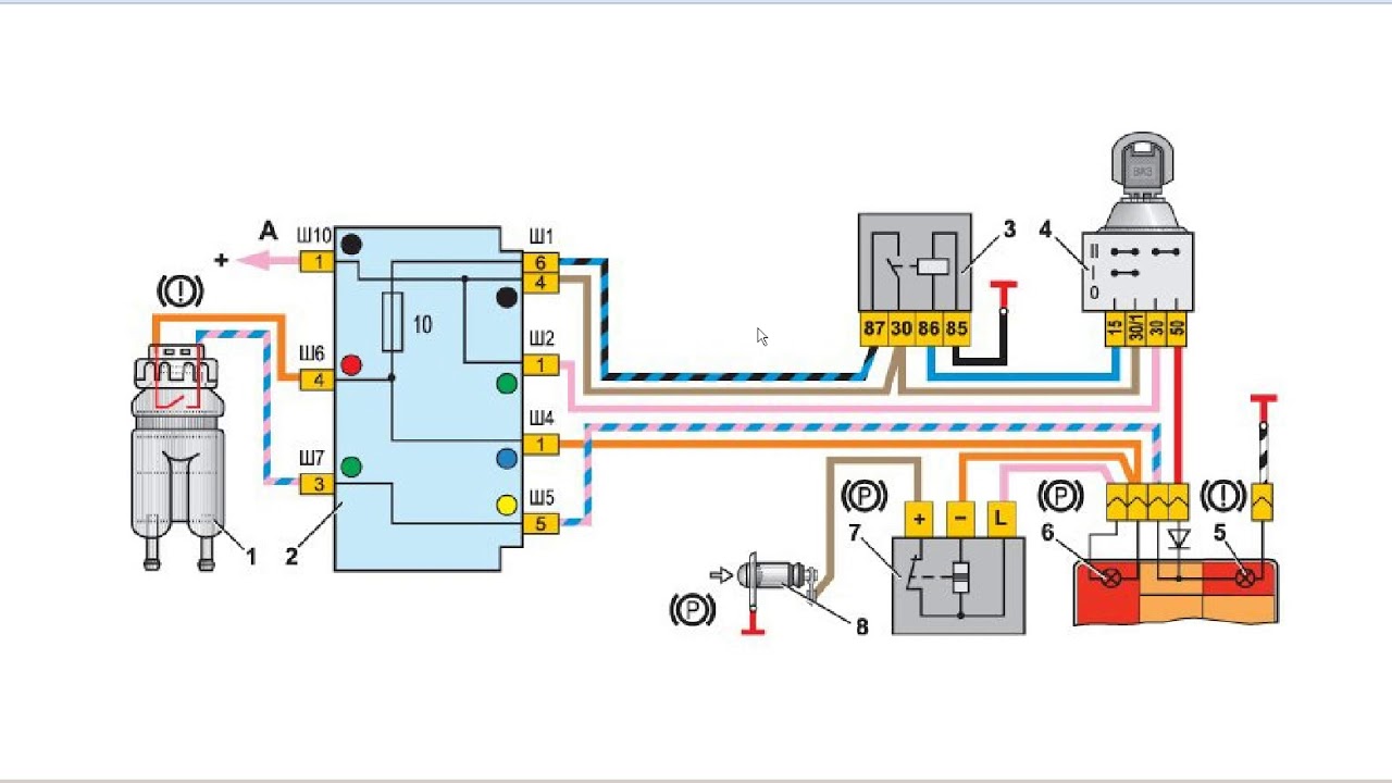 Цветная схема проводки ваз 2107 карбюратор