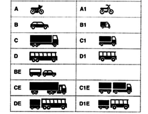 Тест категории д. Категория в1. Категория d1e водительских прав. Категории водительских прав категории а1 в1. Значки категорий транспортных средств.