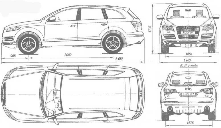 Ауди ку7 габаритные размеры