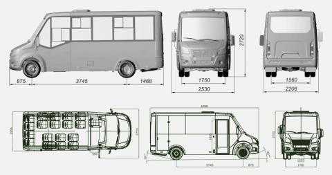 Размеры газель некст автобус